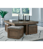 Nasaq Home - Boardernest Coffee Table with 4 Stools - Image 3