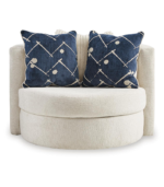 Nasaq Home - Padova Ivory Swivel Cuddle - Image 3