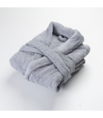 Bathrobe – Gray-100% Cotton, Premium Quality (450 GSM) - Image 2