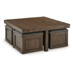 Nasaq Home - Boardernest Coffee Table with 4 Stools