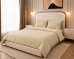 Duvet Cover Set, 250TC Buttercream Percale, 100% Cotton.