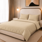 Duvet Cover Set, 250TC Buttercream Percale, 100% Cotton.