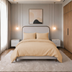 Duvet Cover Set, 250TC Buttercream Percale, 100% Cotton. - Image 4