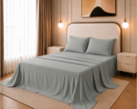 Flat Bed Sheet Set, 250TC Sage Green Percale, 100% Cotton.