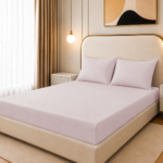 Fitted Bed Sheet Set, 250TC Pink Percale, 100% Cotton.