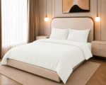 Duvet Cover  Set, 250TC Off White Percale, 100% Cotton.
