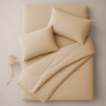 Duvet Cover Set, 250TC Buttercream Percale, 100% Cotton. - Image 5