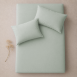Fitted Bed Sheet Set, 250TC Mint Green Percale, 100% Cotton. - Image 4