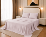 Flat Bed Sheet Set, 250TC Pink Percale, 100% Cotton.