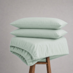 Fitted Bed Sheet Set, 250TC Mint Green Percale, 100% Cotton. - Image 5