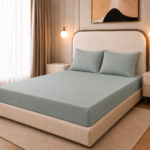 Fitted Bed Sheet Set, 250TC Sage Green Percale, 100% Cotton.