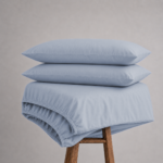 Fitted Bed Sheet Set, 250TC Gray Percale, 100% Cotton. - Image 5