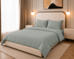 Duvet Cover Set, 250TC Sage Green Percale, 100% Cotton.