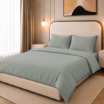 Duvet Cover Set, 250TC Sage Green Percale, 100% Cotton.