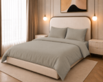 Duvet Cover Set, 250TC Gray Percale, 100% Cotton.