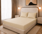 Fitted Bed Sheet Set, 250TC Buttercream Percale, 100% Cotton.