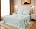 Flat Bed Sheet Set, 250TC Mint Green Percale, 100% Cotton.