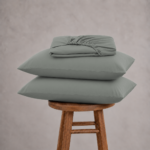 Fitted Bed Sheet Set, 250TC Sage Green Percale, 100% Cotton. - Image 4