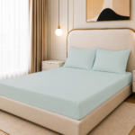Fitted Bed Sheet Set, 250TC Mint Green Percale, 100% Cotton.