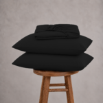 Fitted Bed Sheet Set, 250TC Black Percale, 100% Cotton. - Image 4
